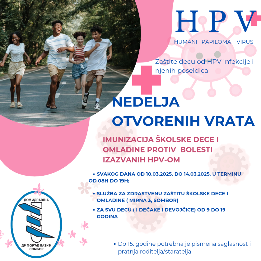 Nedelja otvorenih vrata – Imunizacija školske dece i omladine protiv bolesti izazvanih HPV