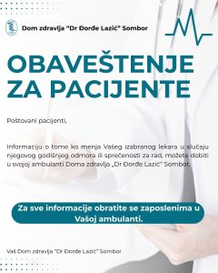 Obaveštenje za pacijente